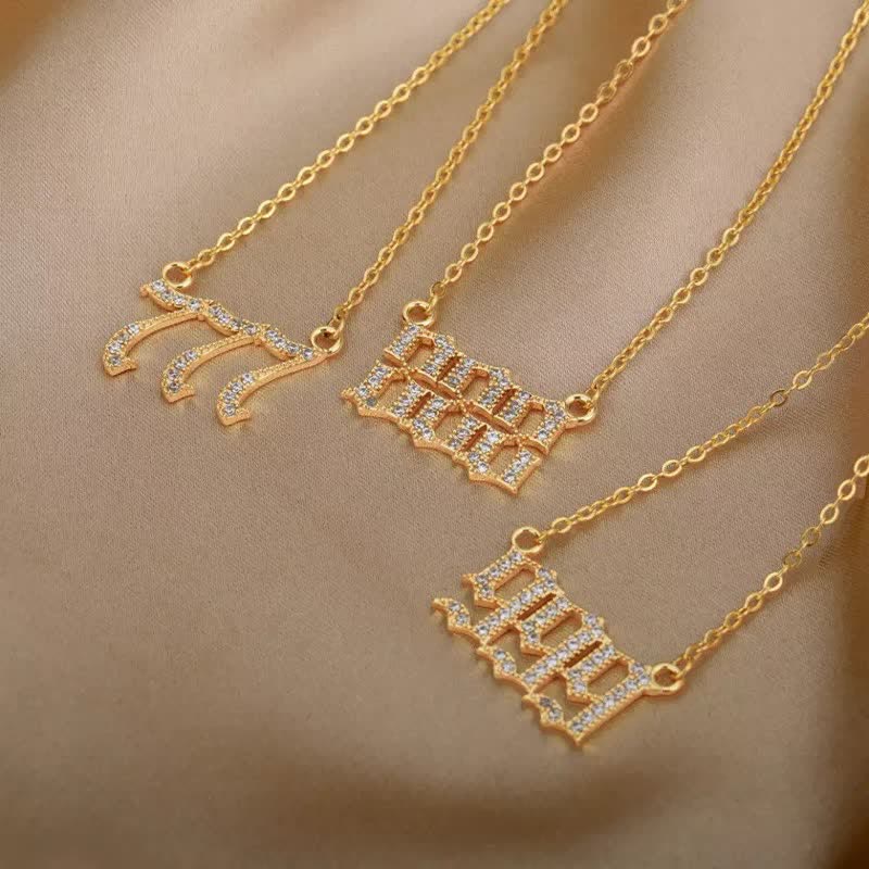 Zirconia English Numbers Necklace – Seraphina