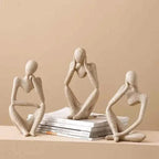 Abstract Thinker Resin Sculpture for Desk or Shelf Decor