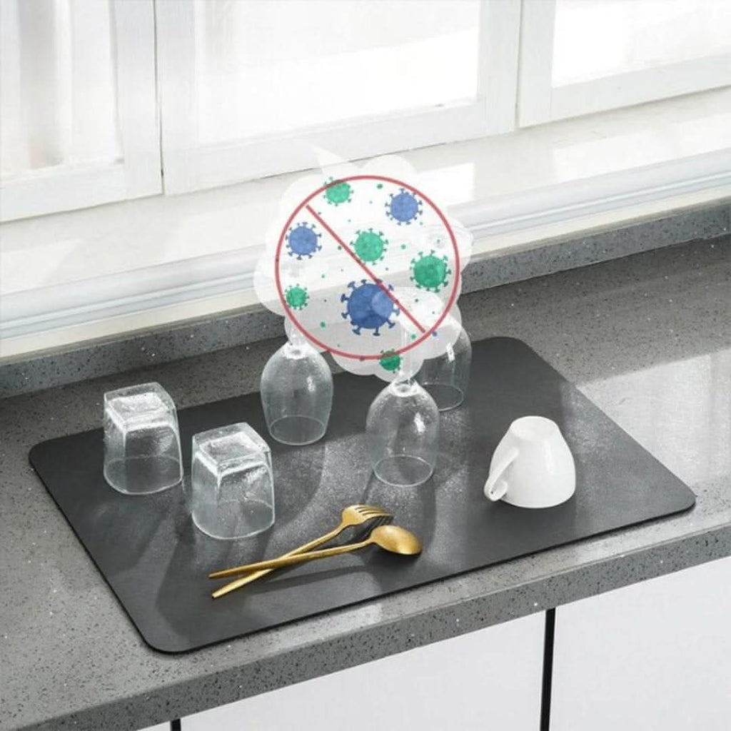 Absorbent Dish Drying Mat Non-Slip Kitchen