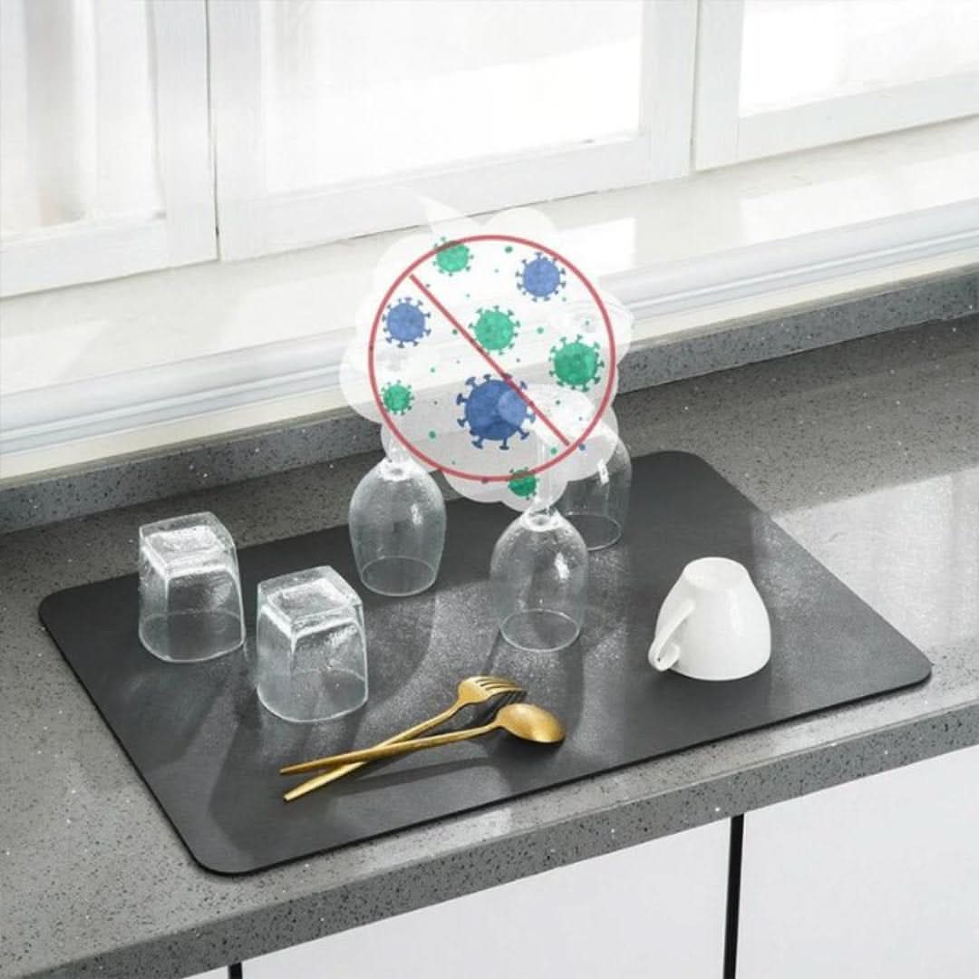 Absorbent Dish Drying Mat Non-Slip Kitchen