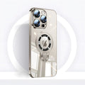 iPhone MagSafe Series | Transparent electroplated rotating stand phone case