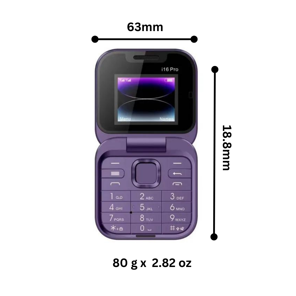 Small foldable mobile phone with dual SIM card