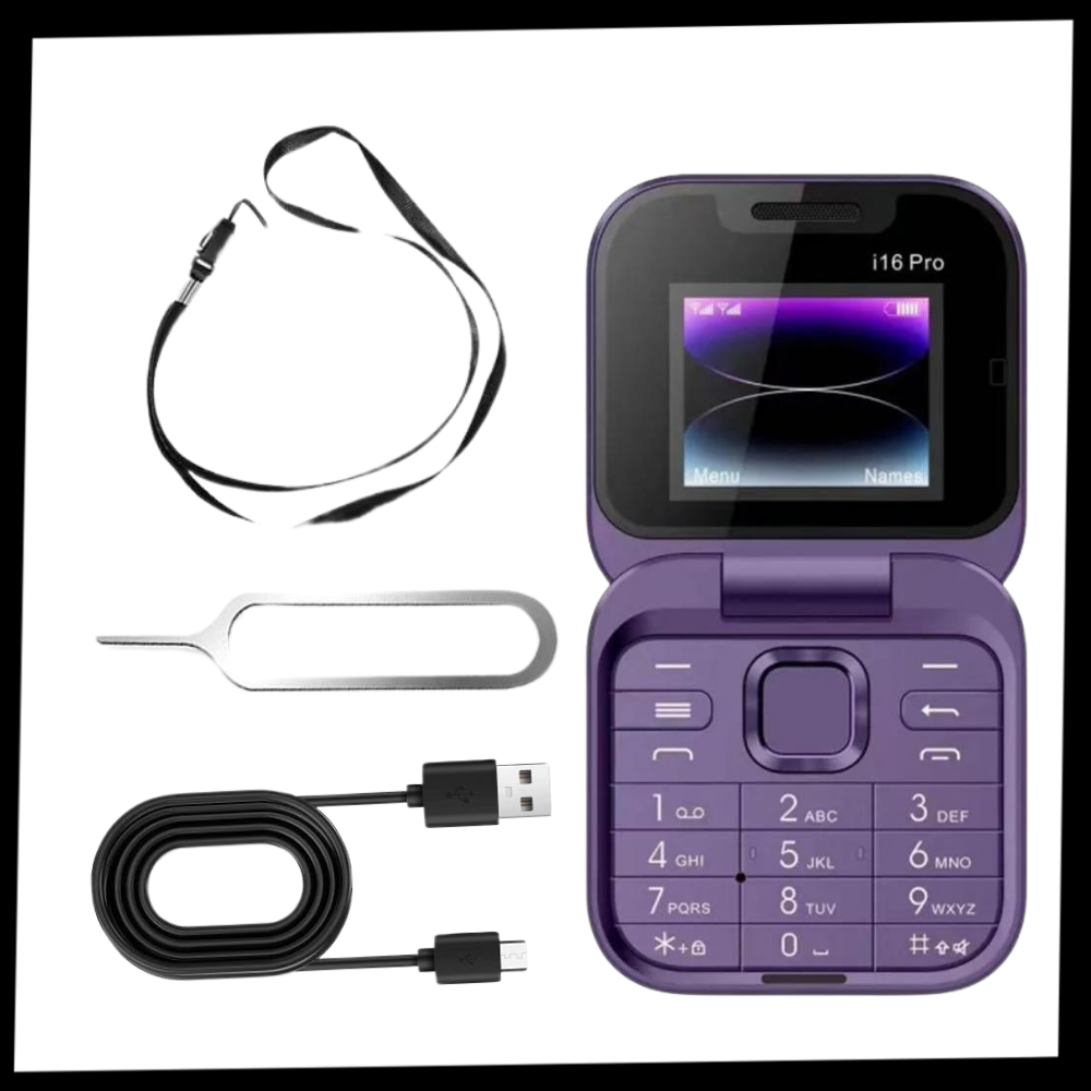 Small foldable mobile phone with dual SIM card
