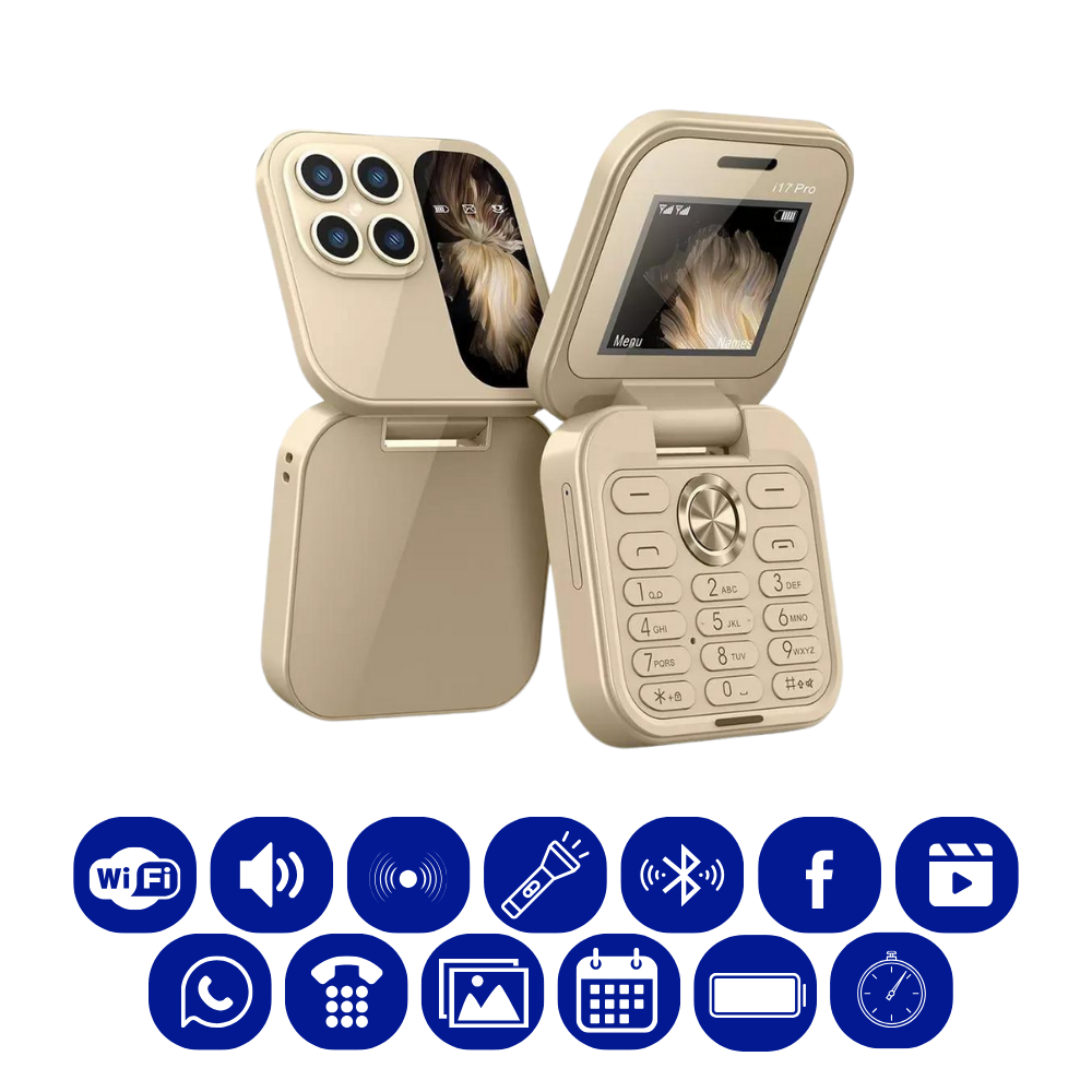 Small foldable mobile phone with dual SIM card