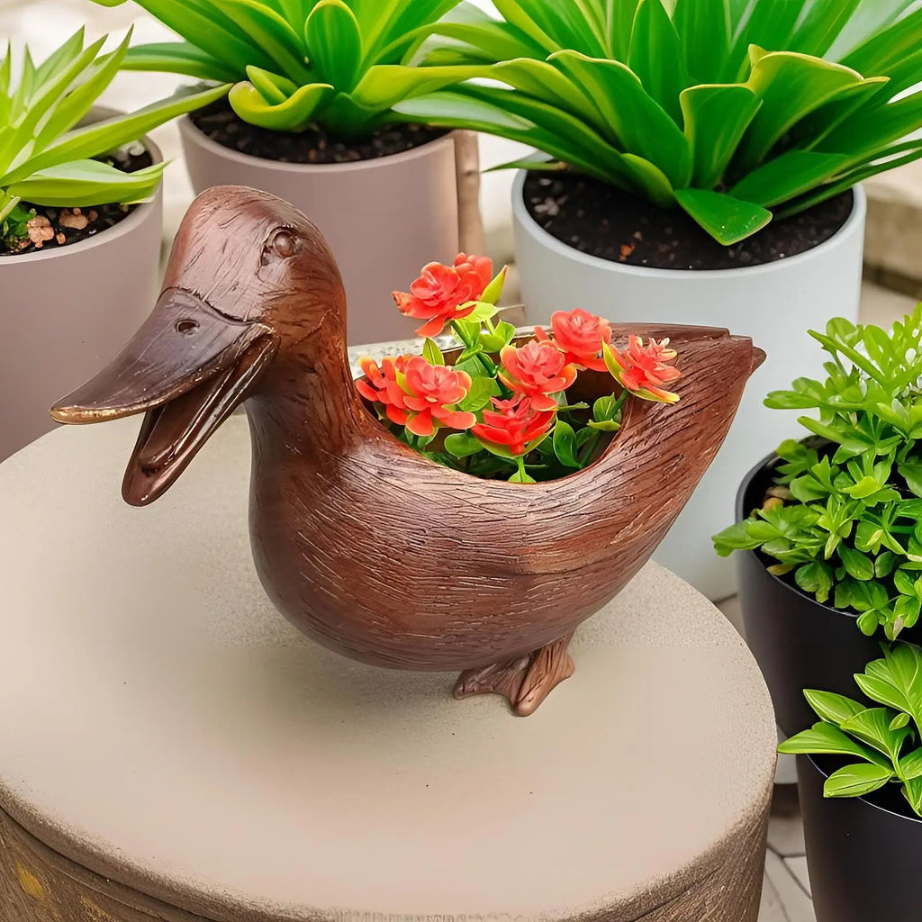Duck Statue Flowerpot - QuackyPlanter