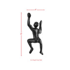 "Wall Climber" Cast Iron Decorative Black Wall Mount Hooks (Set of 2)