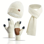 Winter Comfort Set – Knitted Beanie, Scarf and Gloves for Unisex