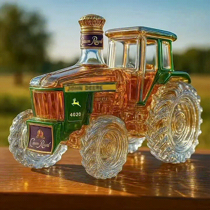 14020 Tractor Glass Whiskey Bottle