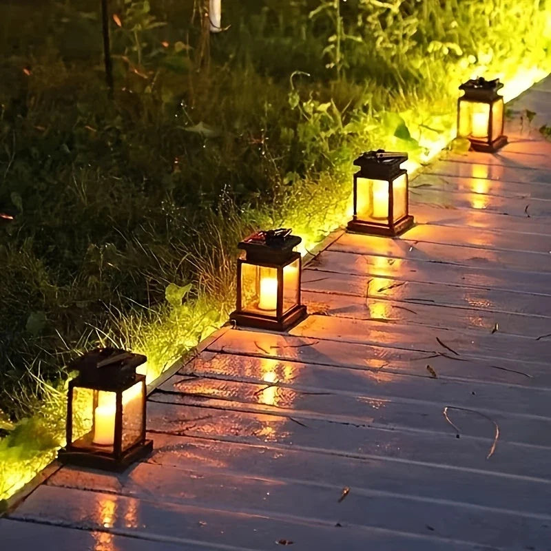 Solar LED Lantern with Light Wire and Hanging Clip – Waterproof Garden Lighting for Terrace and Balcony