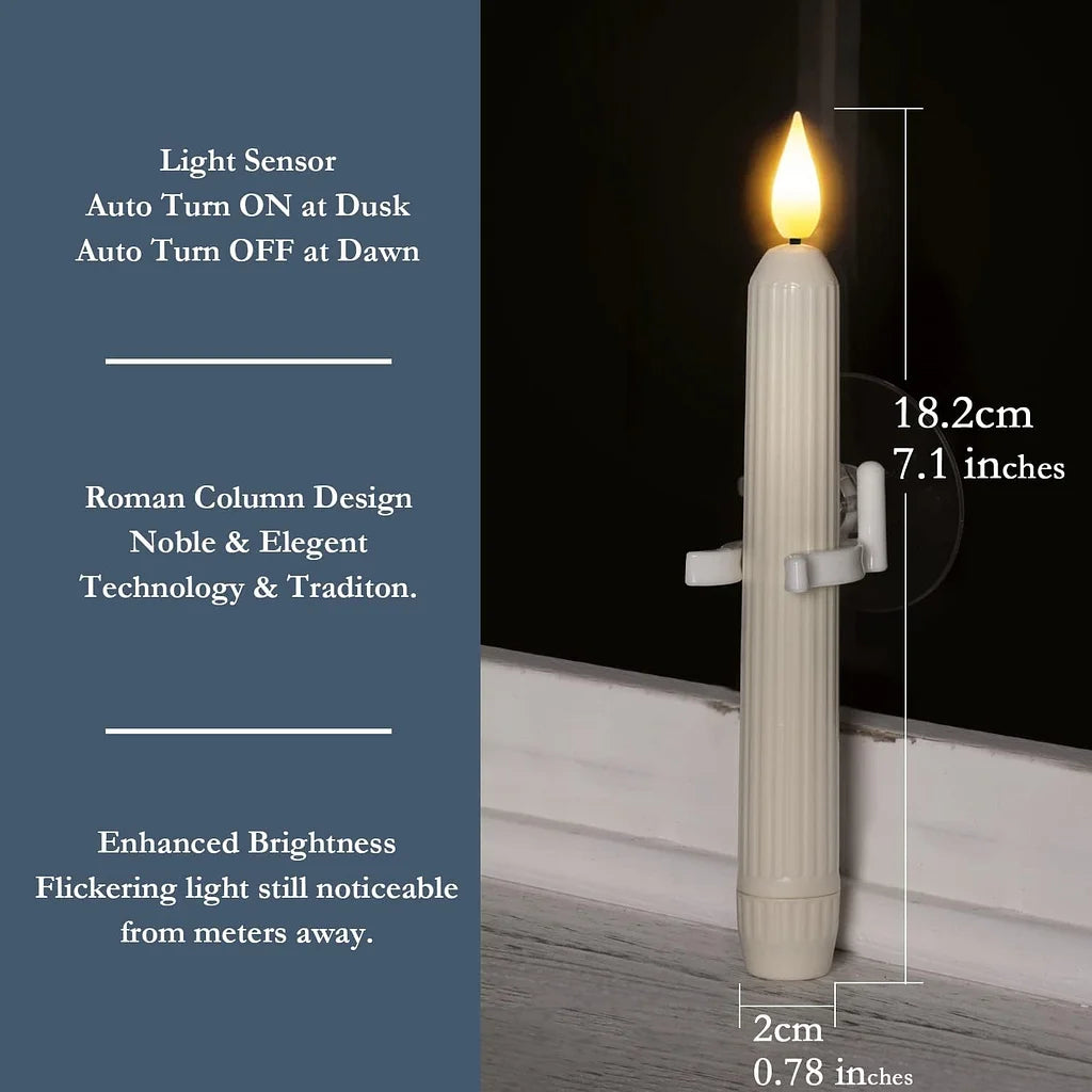 Flameless LED Window Candles with Twilight Sensor, 6 Piece Set