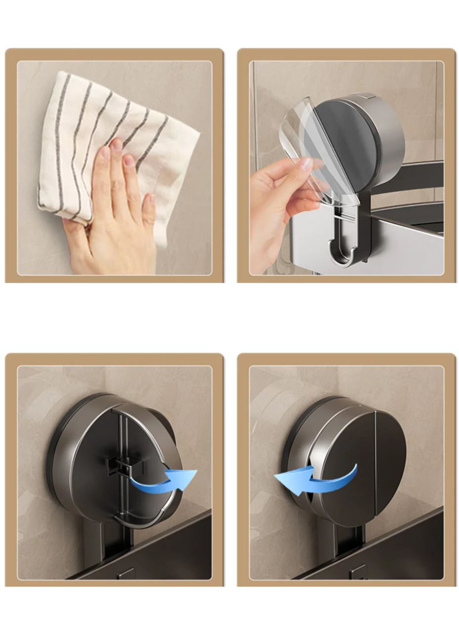 AquaGrip – Luxury Suction Cup Bath Shelf without Drilling
