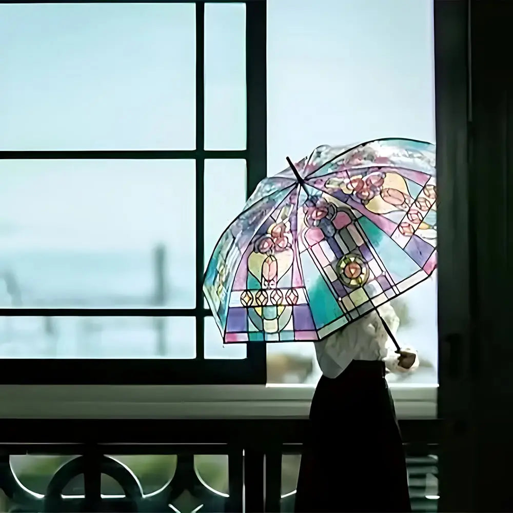 Stained Glass Art Umbrella — Automatic Wind PRedection and Rain PRedection