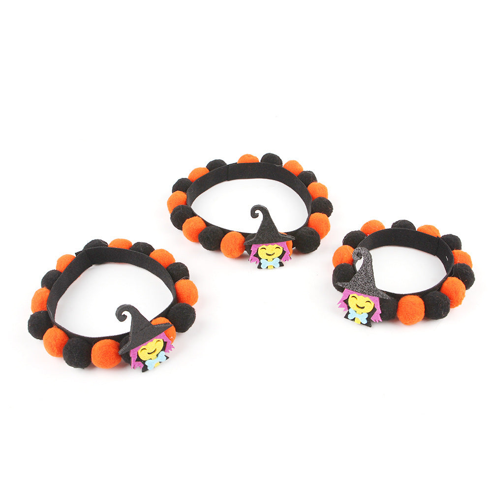 Halloween Pet Collar – Adjustable Dog and Cat Neck with Pumpkin and Skull Designs