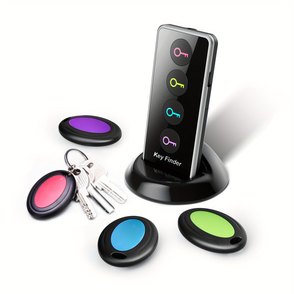4-in-1 Key Finder with LED Flashlight and Color-Coded Receivers – Compact Key Locator for Keys, Remote Controls, and More