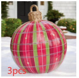 Inflatable Christmas Ball Outdoor Decoration 60cm – Weather Resistant PVC Christmas Decoration