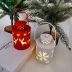 Electronic Christmas Candle with Flickering LED Light – Decorative Iron Candle Holder for Indoor