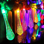Solar flower light chain for the garden