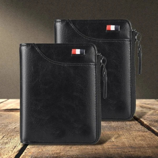 Men's multifunctional RFID-blocking, waterproof and durable PU leather wallet for men
