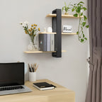 NordWood Wall Shelf | Solid Pine | 3 Levels | Space-saving & Decorative | Natural Wood