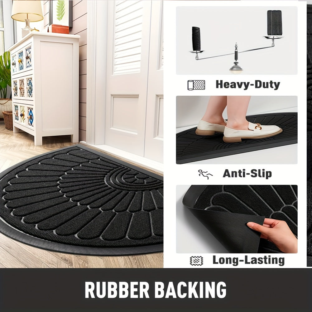 Semi-circular rubber doormat – Durable and non-slip for indoor and outdoor use