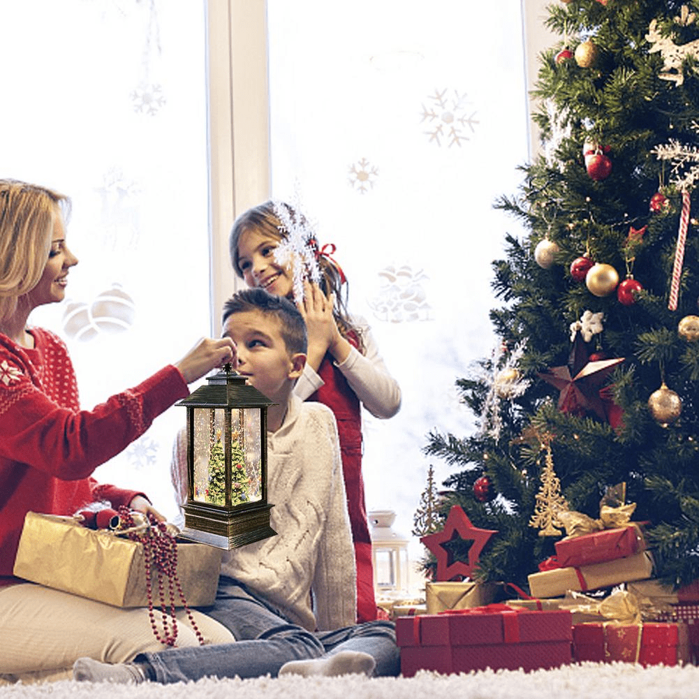 LED illuminated rotating Christmas lantern