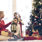 LED illuminated rotating Christmas lantern