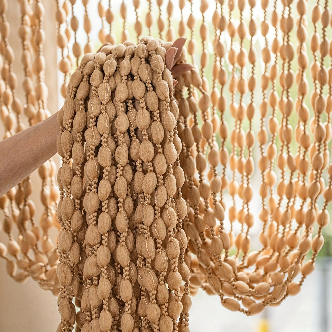 BohoDream Bed Canopy with Beads for Bedroom or Play Corner