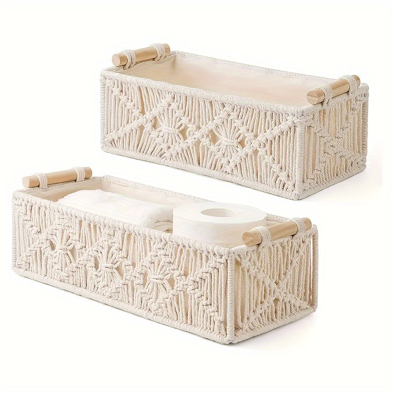 Boho Chic - Natural Cotton Storage Basket for Elegant Interior