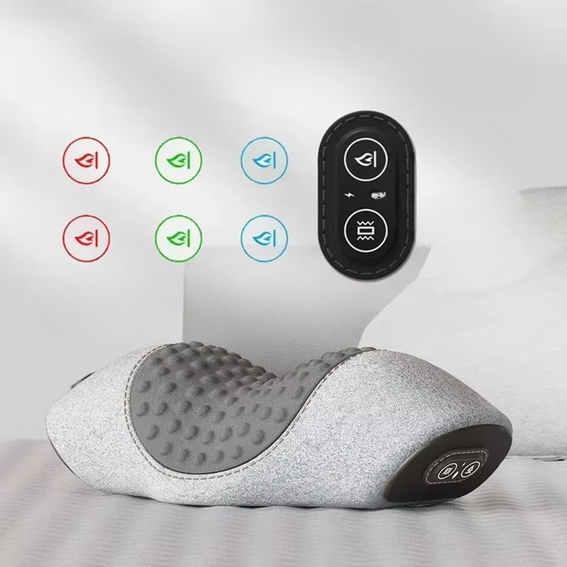 Rechargeable Heated Neck Massage Pillow with Cervical Support and Vibration