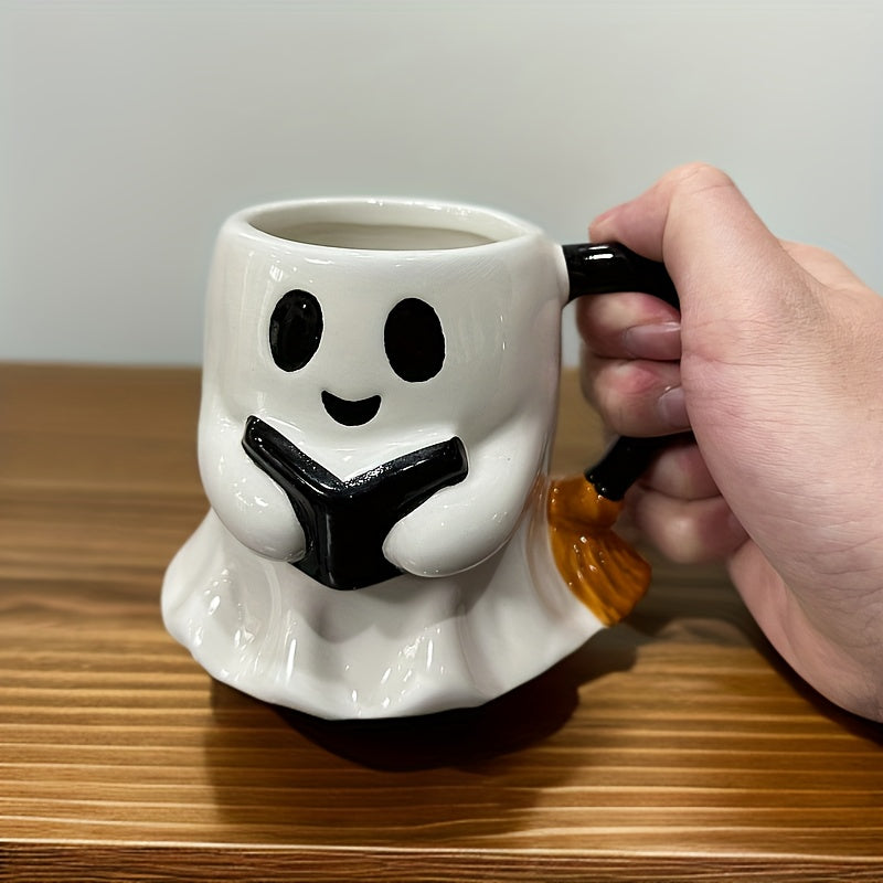 Halloween Ghost Mug – Ceramic Mug with Laughing Ghost Design