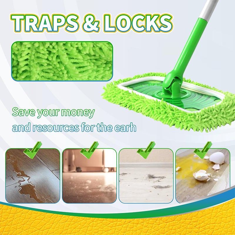 Chenille Mop Refill Pads for Home Use – Replacement Mop Heads for Floor Cleaning