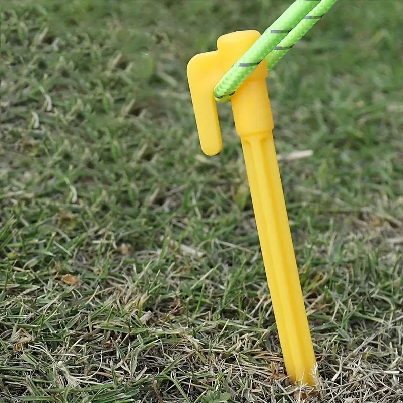 Plastic Tent Stakes with Hooks – Camping Tent Pegs for Tarps and Canopies