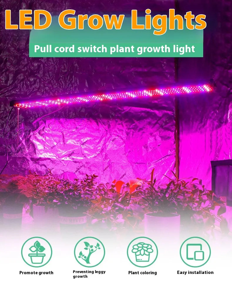 LED plant lamp with full spectrum lighting and pull switch for optimal plant growth