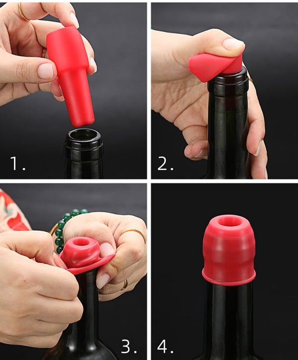 Reusable bottle stopper for sparkling wine