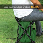 3-in-1 camouflage rucksack with folding chair & cooler compartment