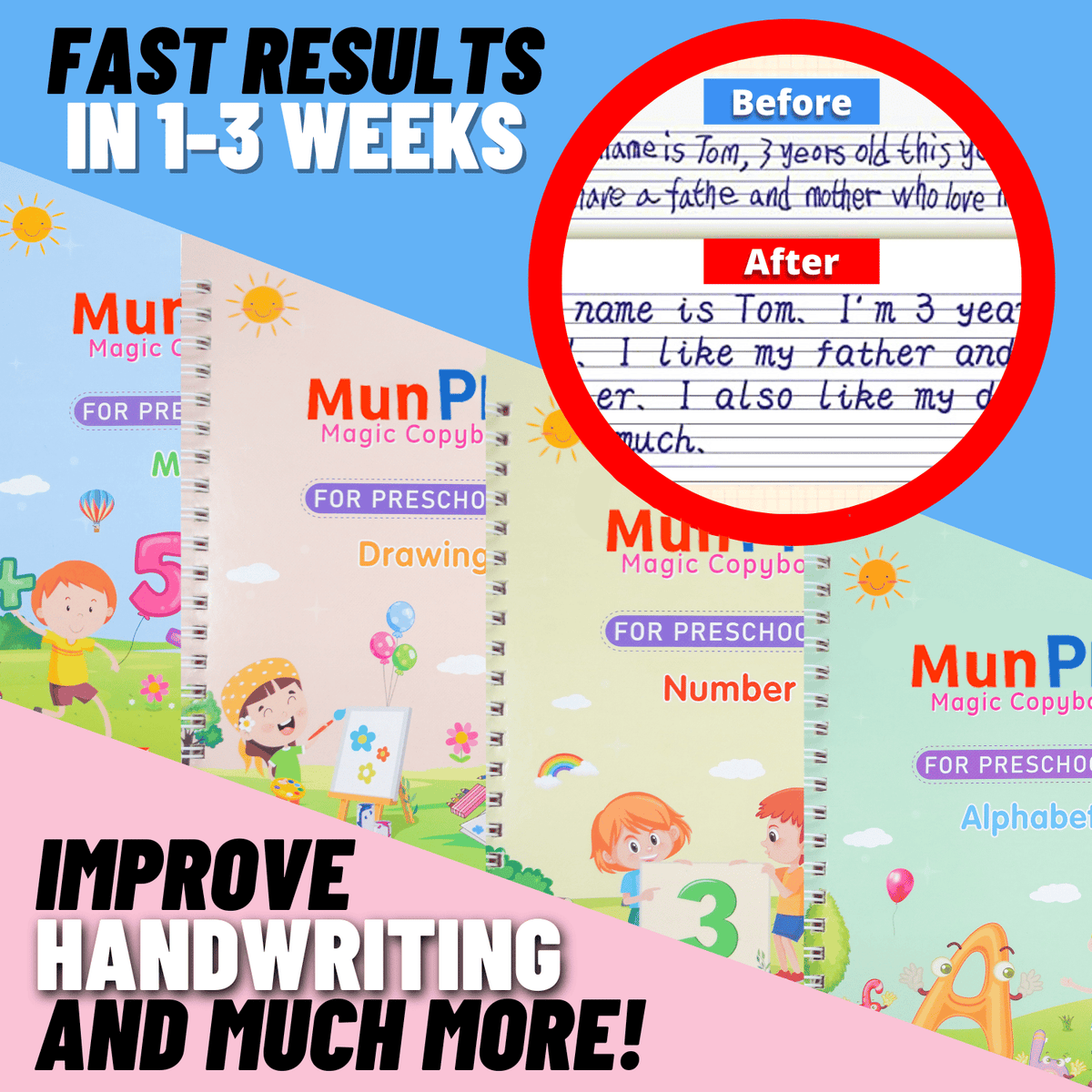 Children'S Numbers Letters Practice Magic Copybook