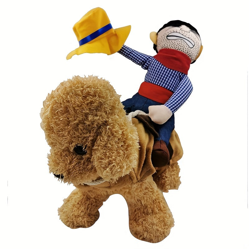 Funny Rider Dog Halloween Costume | Plush Saddle Outfit