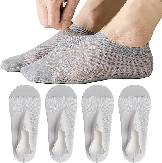 4 Pair Breathable, Invisible Moisture-Wicking Mesh Socks