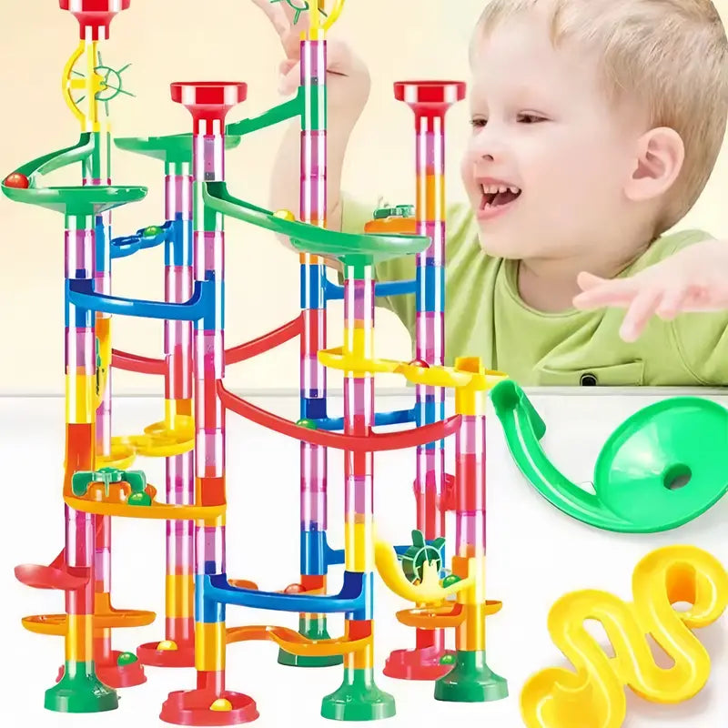 Building Block Marble Run Pillars Playset