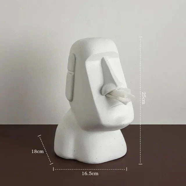 Tissue box in Easter Island statues design