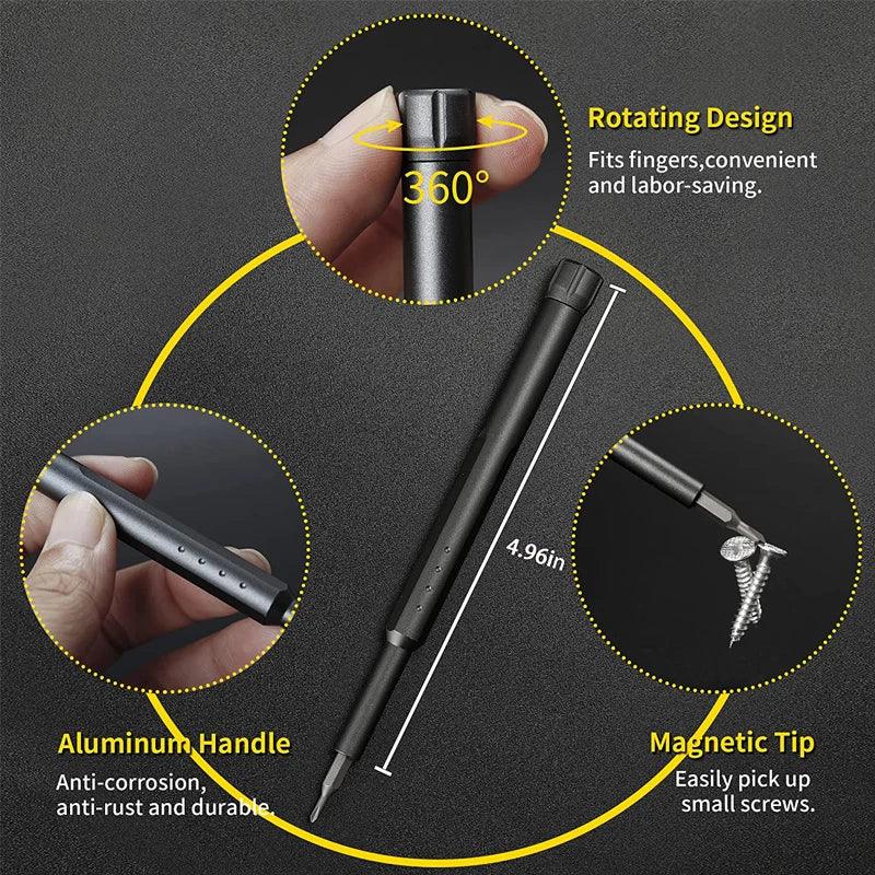 Professional screwdriver set with 24 bits for precision work
