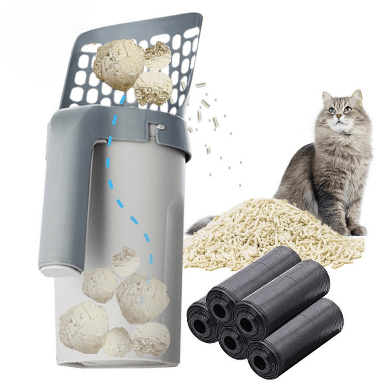 QUICKCLUMP – Cat Litter Scoop with Built-In Odor-Blocking Waste Container