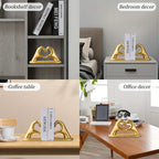 Chic Heart Support - Modern Finger Bookends in Gold