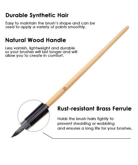 Artist Paint Brush Set | 24 Nylon Brushes with 7 Shapes & Palette Knife | Acrylic, Oil & Watercolor