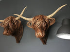 Hand-Woven Wall Art Sculpture | Highland Cattle Design | Rustic Handmade Home Decor | 11.8 × 8.6 in