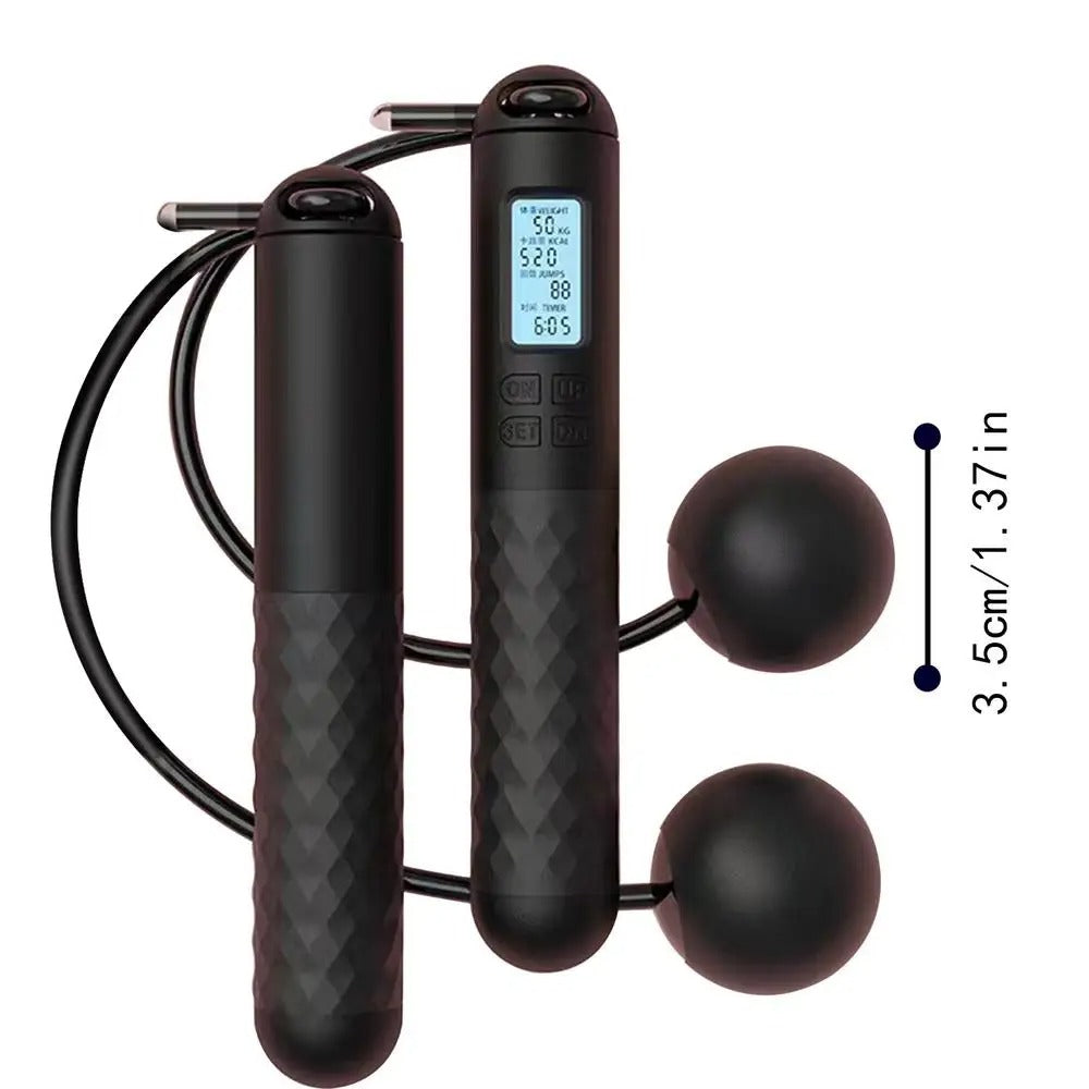 Weighted Cordless Jump Rope with Counter | Ergonomic, Tangle-Free Design for Home Workouts and Cardio Training