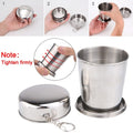 Collapsible cup in stainless steel