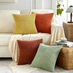 NordLiv Pillowcase Set | Boho Style | Soft Cord | 2 pieces, 45×45 cm, 50x50cm
