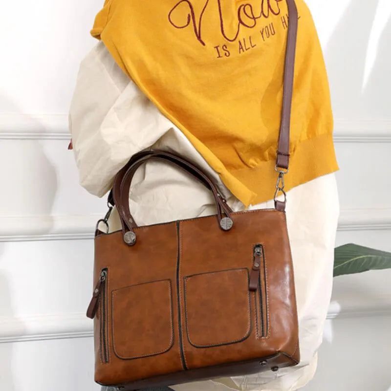 Elly – Women’s Vintage Leather Shoulder Bag | Handmade & Elegant Design