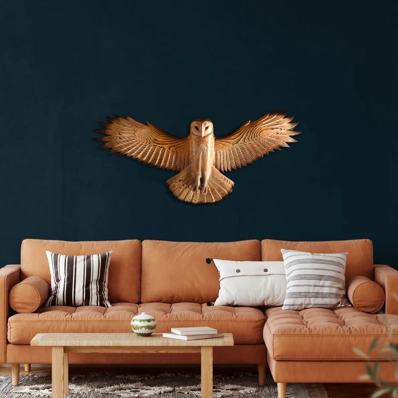 Great owl gaze in artistic edition